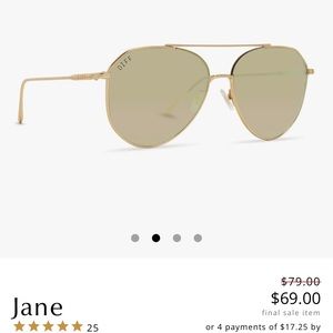 Diff Eyewear Jane Aviator Sunglasses in Gold